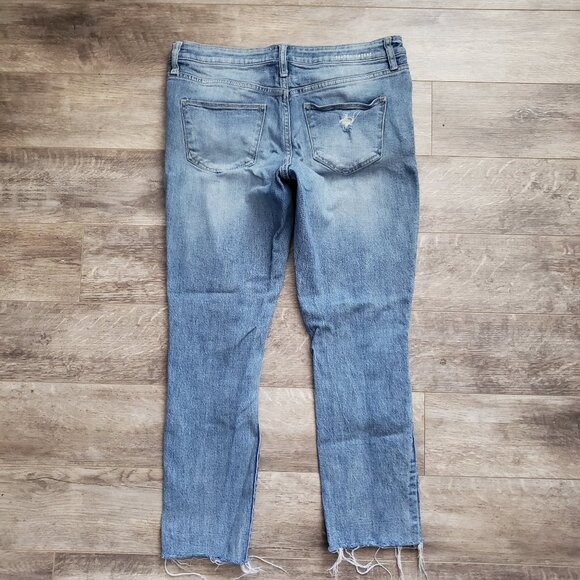 Gilded Intent Distressed Mid Rise Ankle Skinny Jeans 29 - Picture 2 of 9